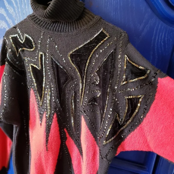 Vintage Velvet Sequin Beaded Maximalist Sweater - Picture 8 of 14